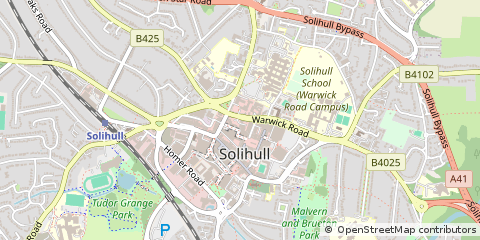 Map of Solihull, West Midlands