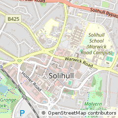 Map of Solihull, West Midlands