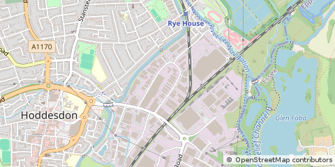 Map of Hoddesdon, Hertfordshire