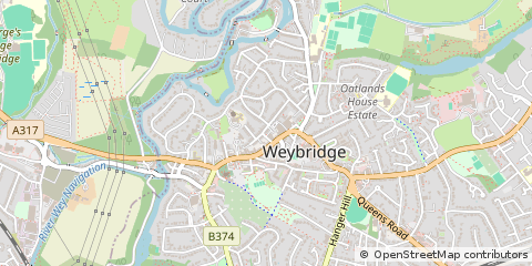 Map of Weybridge, Surrey