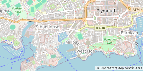 Map of Plymouth, Devon