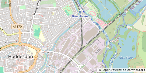 Map of Hoddesdon, Hertfordshire