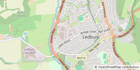 Map of Ledbury, Herefordshire