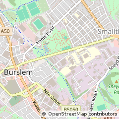 Map of Stoke on Trent, Staffordshire
