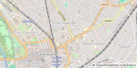 Map of Cardiff, South Glamorgan