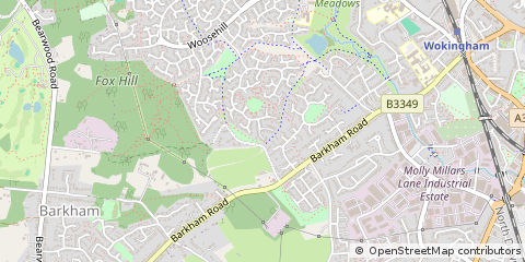 Map of Wokingham, Berkshire