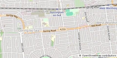 Map of Worthing, West Sussex