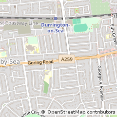 Map of Worthing, West Sussex