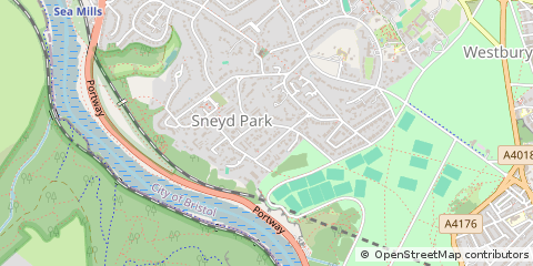 Map of Sneyd Park, Bristol