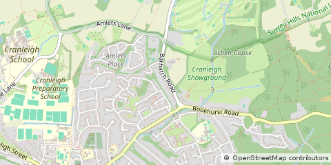 Map of Cranleigh, Surrey