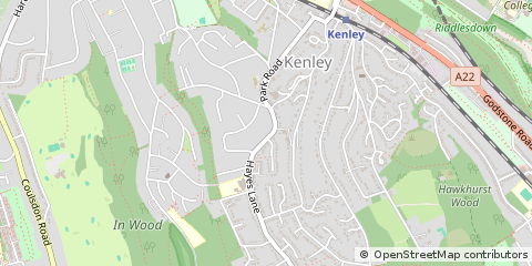 Map of Kenley, Surrey