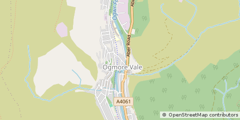 Map of Bridgend, MID Glamorgan