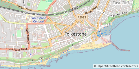 Map of Folkestone, Kent