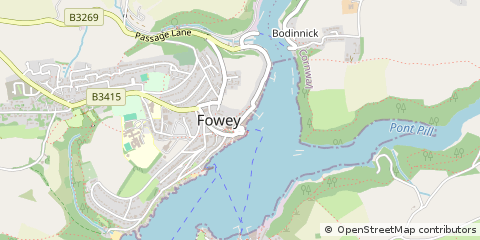 Map of Fowey, Cornwall