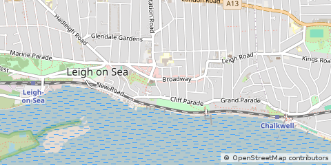 Map of Leigh-on-SEA, Essex