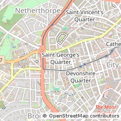 Map of Sheffield, South Yorkshire