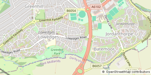 Map of Sheffield, South Yorkshire