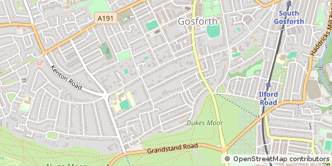 Map of Gosforth, Newcastle Upon Tyne