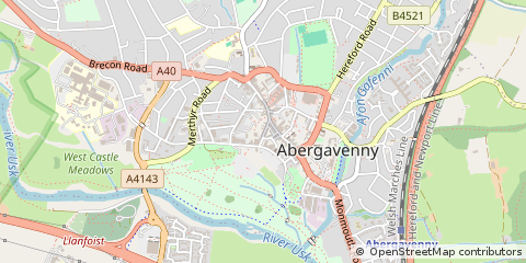 Map of Abergavenny, Gwent