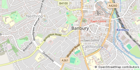 Map of Banbury, Oxfordshire