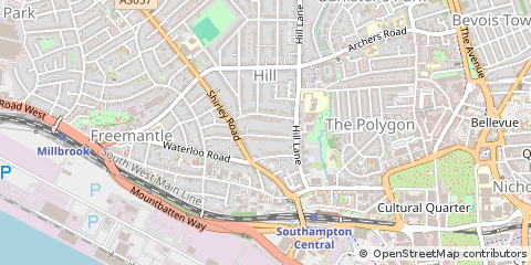 Map of Southampton, Hampshire