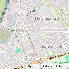 Map of Nottingham, Nottinghamshire