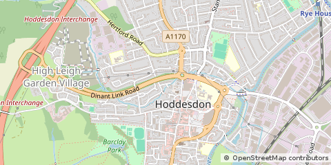 Map of Hoddesdon, Herts