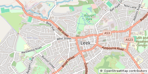 Map of Leek, Staffordshire