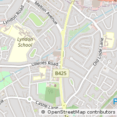 Map of Solihull, West Midlands
