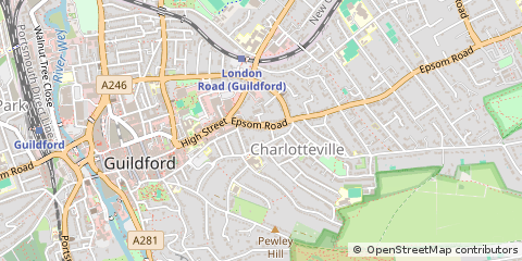 Map of Guildford, Surrey