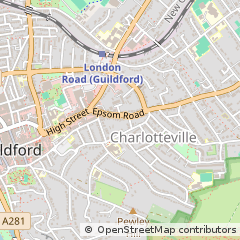 Map of Guildford, Surrey
