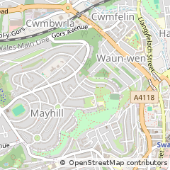 Map of Swansea, West Glamorgan