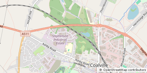 Map of Coalville, Leicestershire