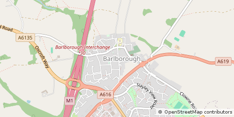 Map of Chesterfield, South Yorkshire