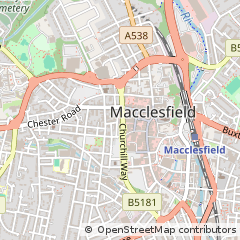 Map of Macclesfield, Cheshire