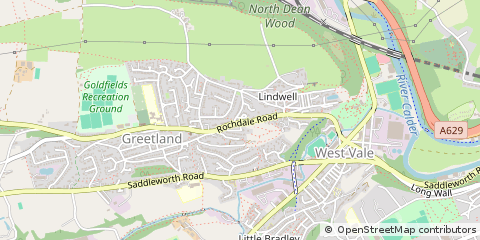 Map of Halifax, West Yorkshire
