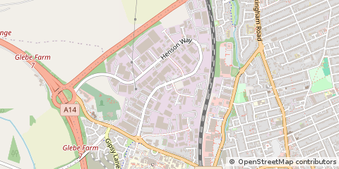 Map of Kettering, Northamptonshire.