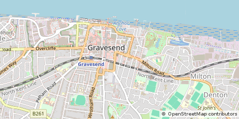 Map of Gravesend, Kent