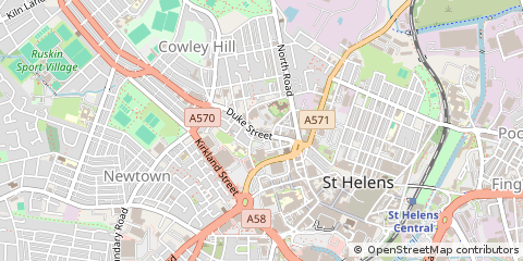 Map of ST Helens, Merseyside