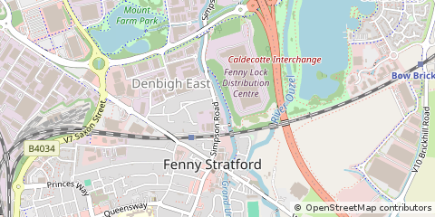 Map of Fenny Stratford, Milton Keynes