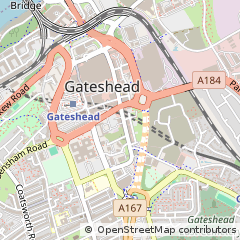 Map of Gateshead, Tyne and Wear