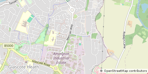 Map of Tamworth, Staffordshire