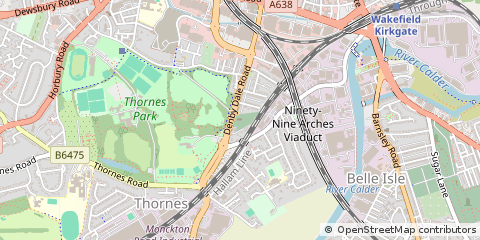Map of Wakefield, West Yorkshire