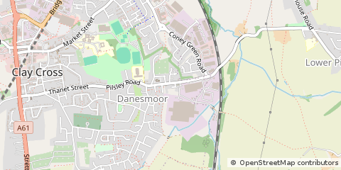 Map of Danesmoor, Chesterfield