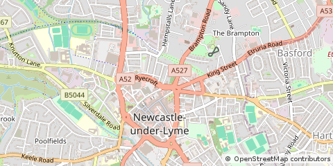 Map of Newcastle-Under-Lyme, Staffordshire
