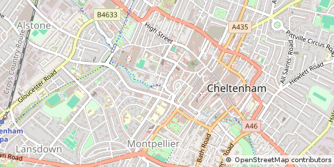 Map of Cheltenham, Gloucestershire