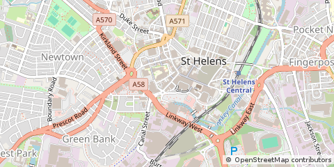 Map of ST. Helens, Merseyside