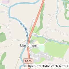 Map of Llandinam, Powys