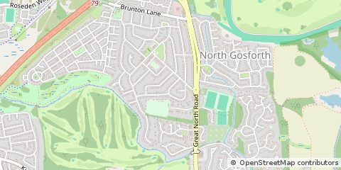 Map of Newcastle Upon Tyne, Tyne & Wear