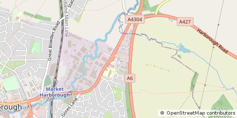 Map of Market Harborough, Leicestershire